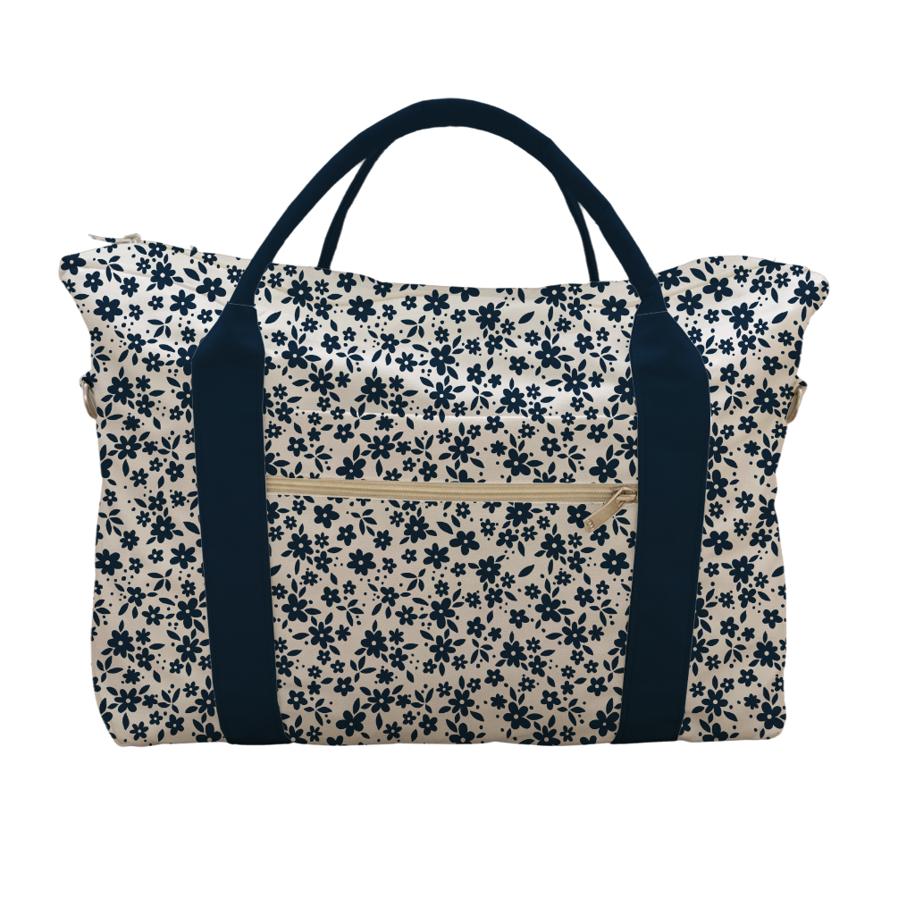 BOLSA DE VIAJE FLORES AZULES