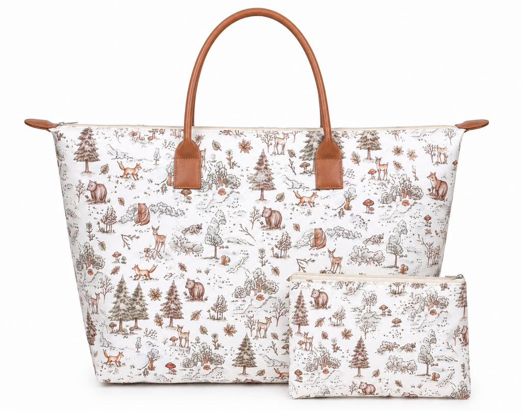 BOLSA TOTE GRANDE CON COSMETIQUERA BOSQUE