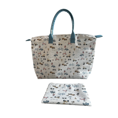 BOLSA TOTE GRANDE CON COSMETIQUERA CARS