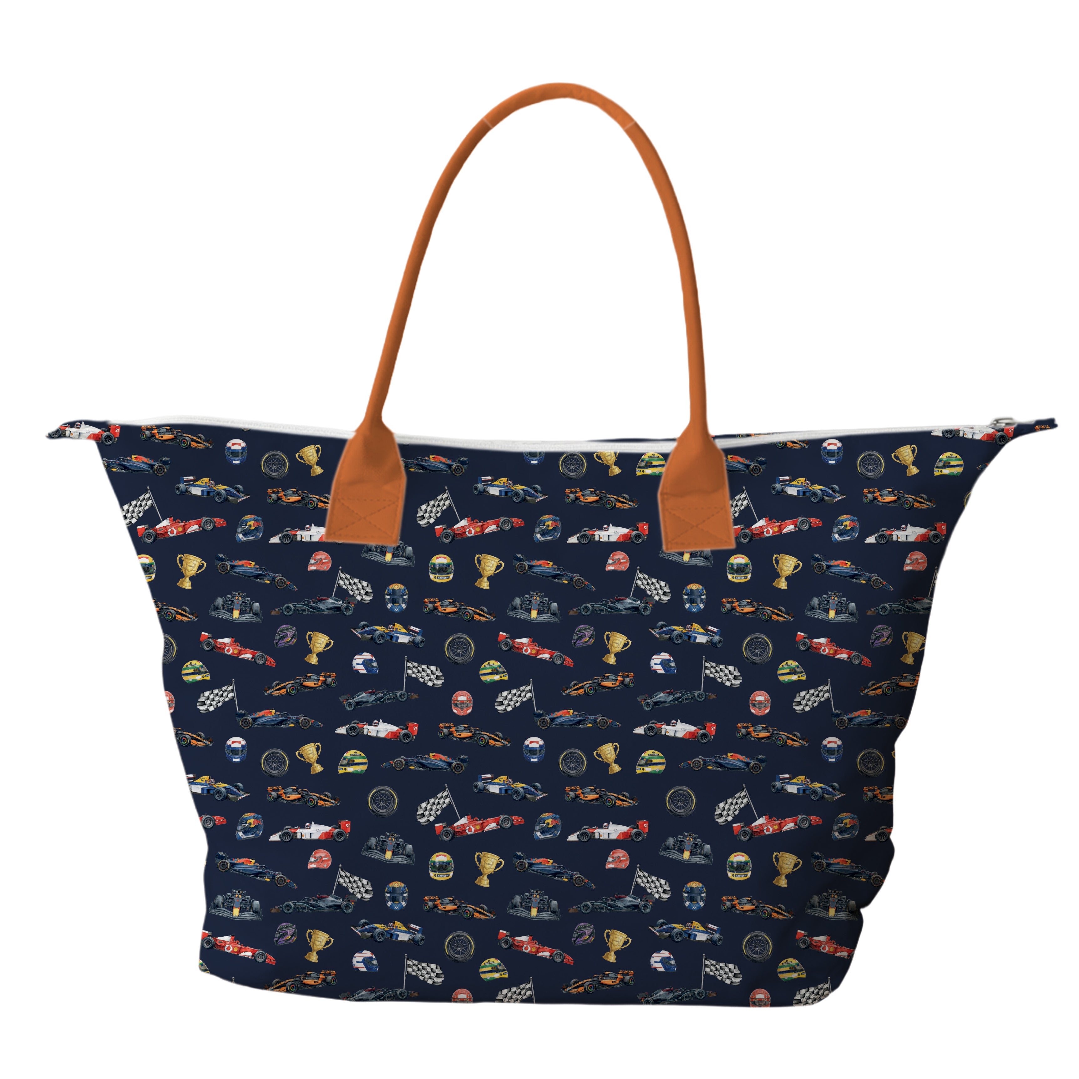 BOLSA TOTE GRANDE CON COSMETIQUERA F1 AZUL MARINO