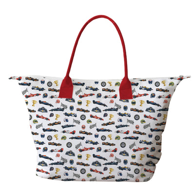 BOLSA TOTE GRANDE CON COSMETIQUERA F1 BLANCO