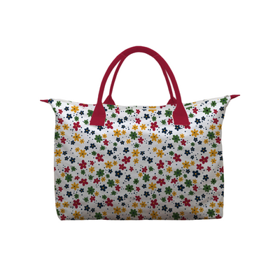 BOLSA TOTE GRANDE CON COSMETIQUERA FLORES COLORIDAS