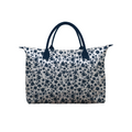 BOLSA TOTE GRANDE CON COSMETIQUERA FLORES AZULES