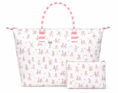 BOLSA TOTE GRANDE CON COSMETIQUERA RATONAS BAILARINAS
