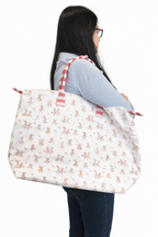BOLSA TOTE GRANDE CON COSMETIQUERA RATONAS BAILARINAS