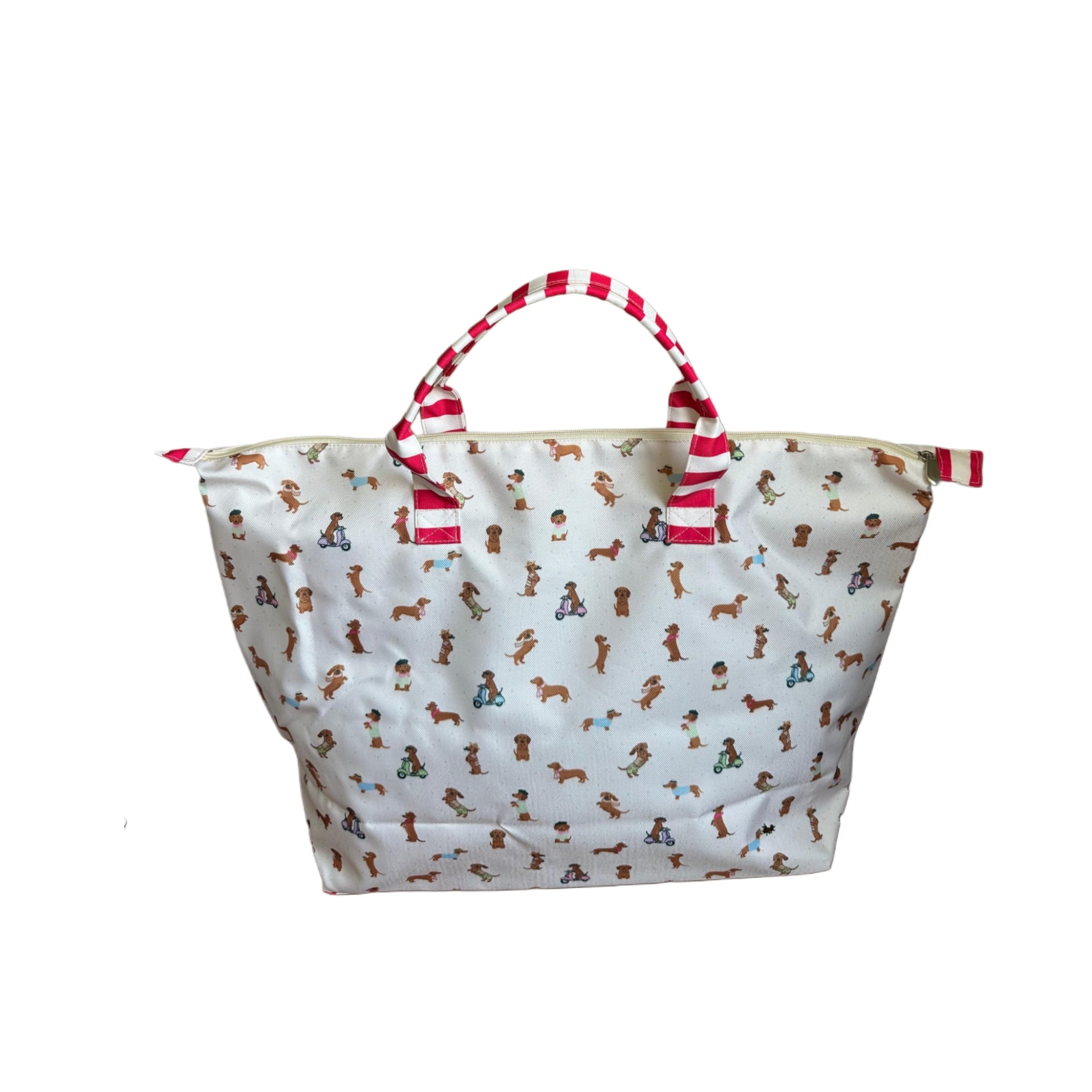 BOLSA TOTE GRANDE CON COSMETIQUERA PERROS SALCHICHA NIÑA