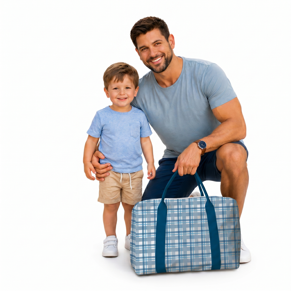 BOLSA DE VIAJE AJEDREZ AZUL