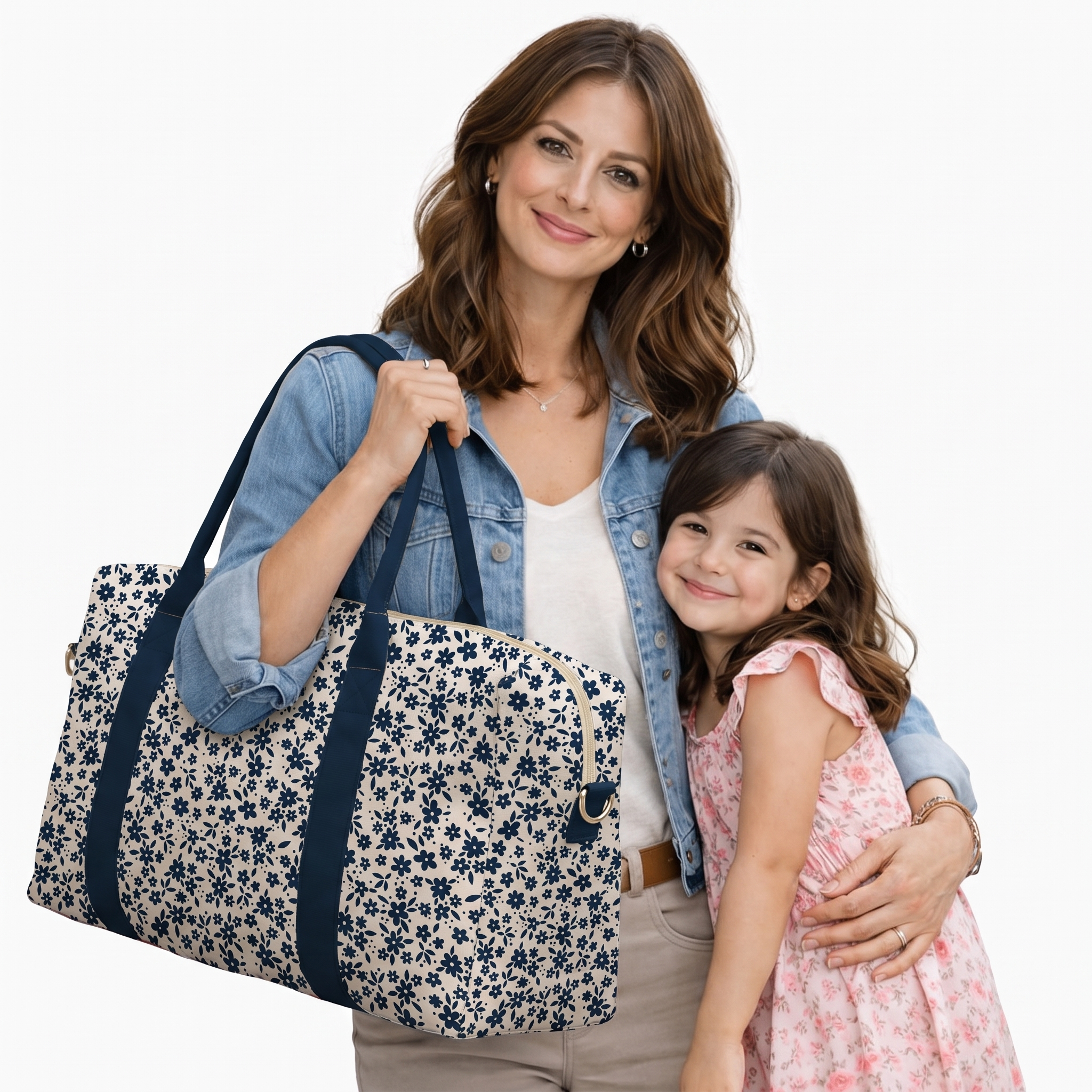 BOLSA DE VIAJE FLORES AZULES