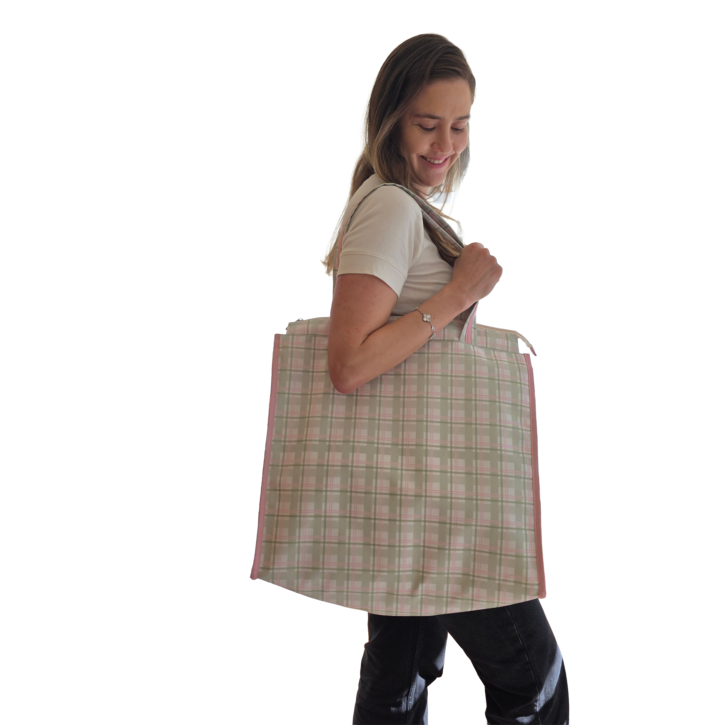 BOLSA CABE TODO GIGANTE AJEDREZ VERDE