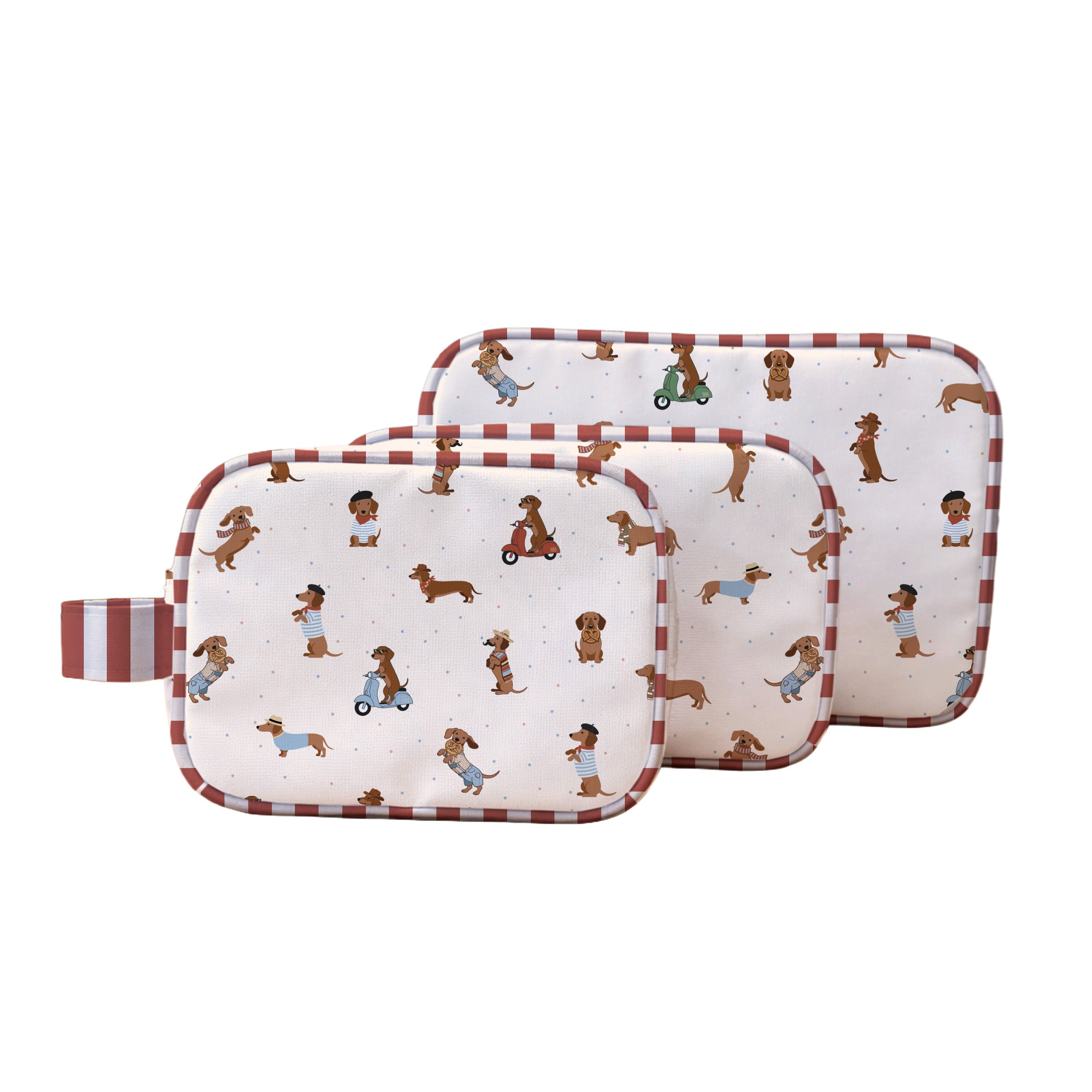 KIT 3 NECESERES OCTAVA CON ASA LATERAL