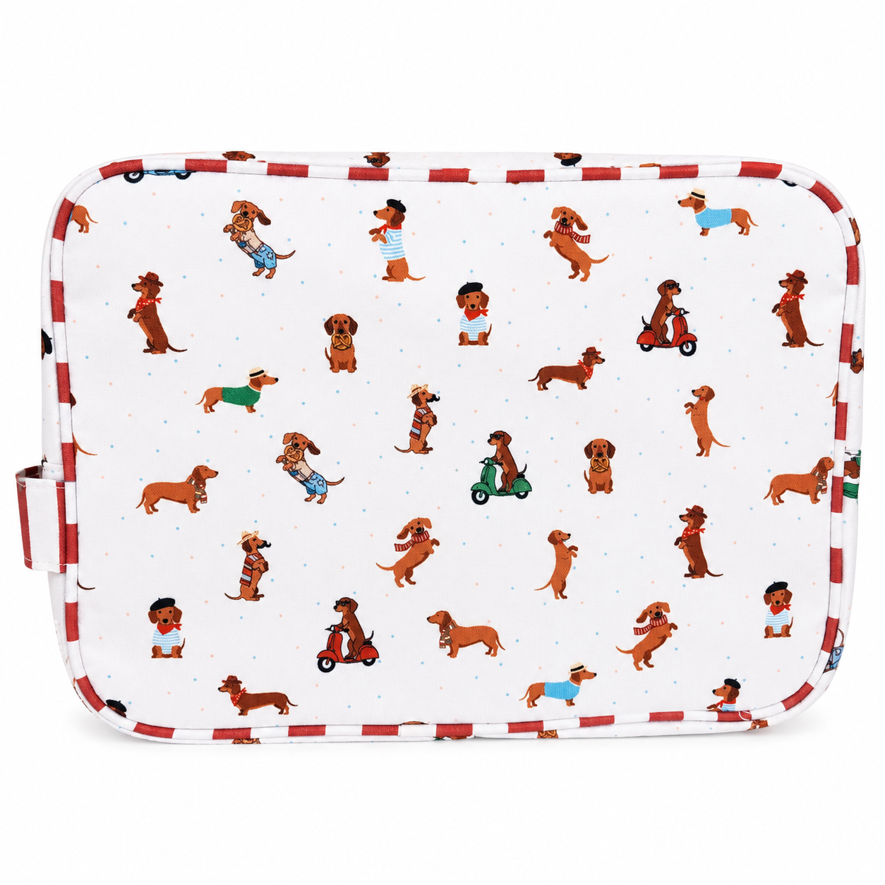 KIT 3 NECESERES ASA LATERAL MEDIANO PERROS SALCHICHAS UNISEX ROJO