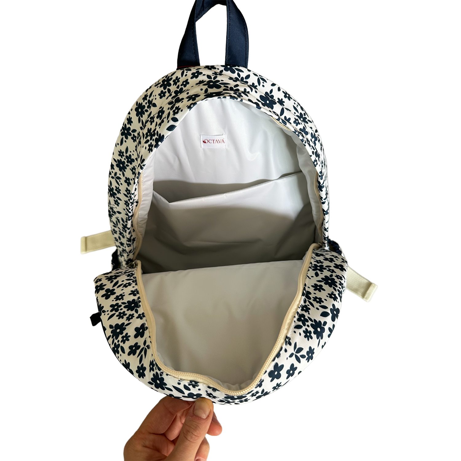 MOCHILA CLÁSICA FLORES AZULES