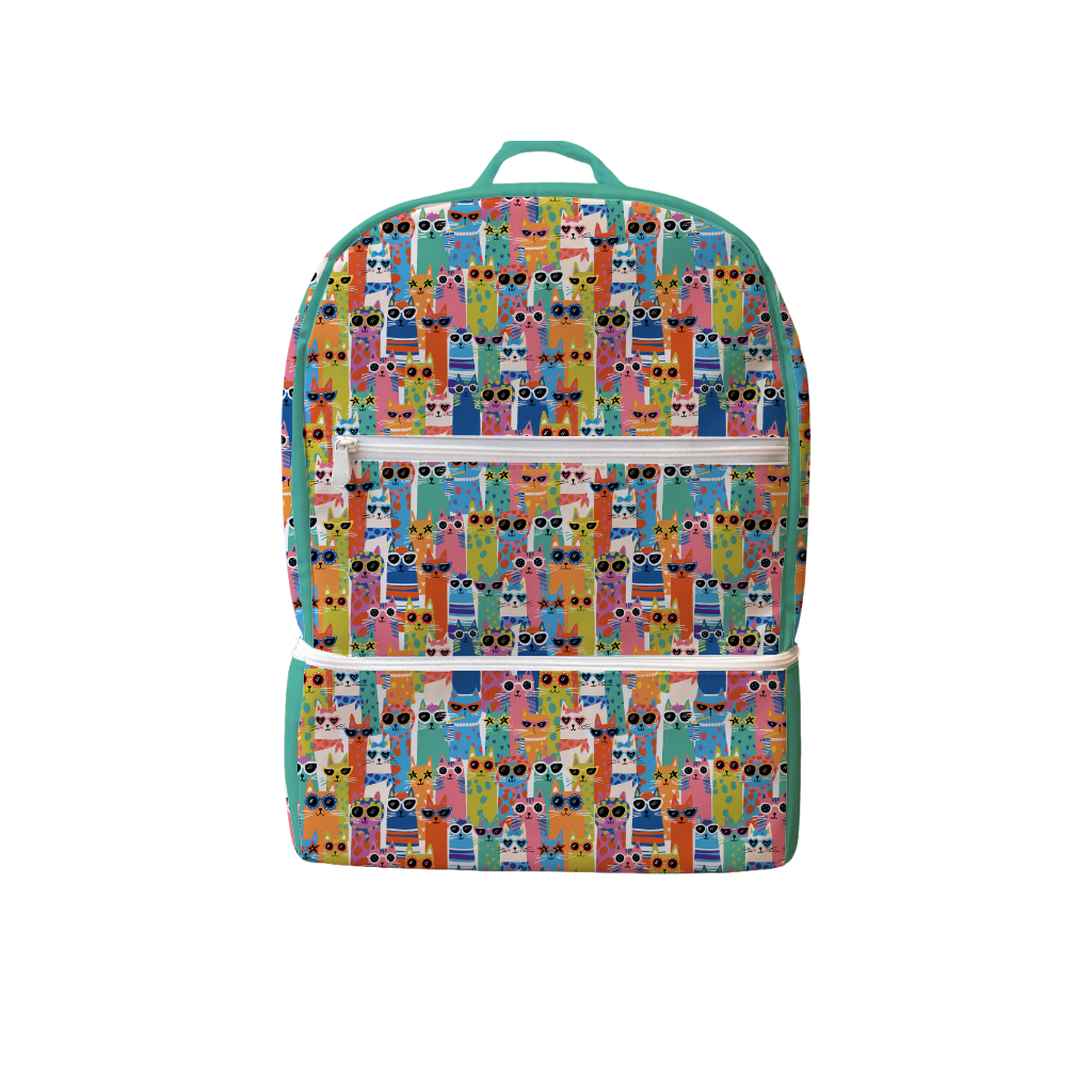 MOCHILA PAÑALERA IMPERMEABLE GATOS