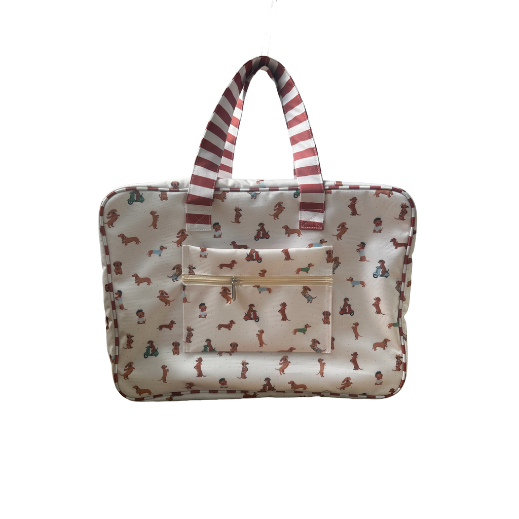 MALETA PARA FIN DE SEMANA PERROS SALCHICHA UNISEX ROJO