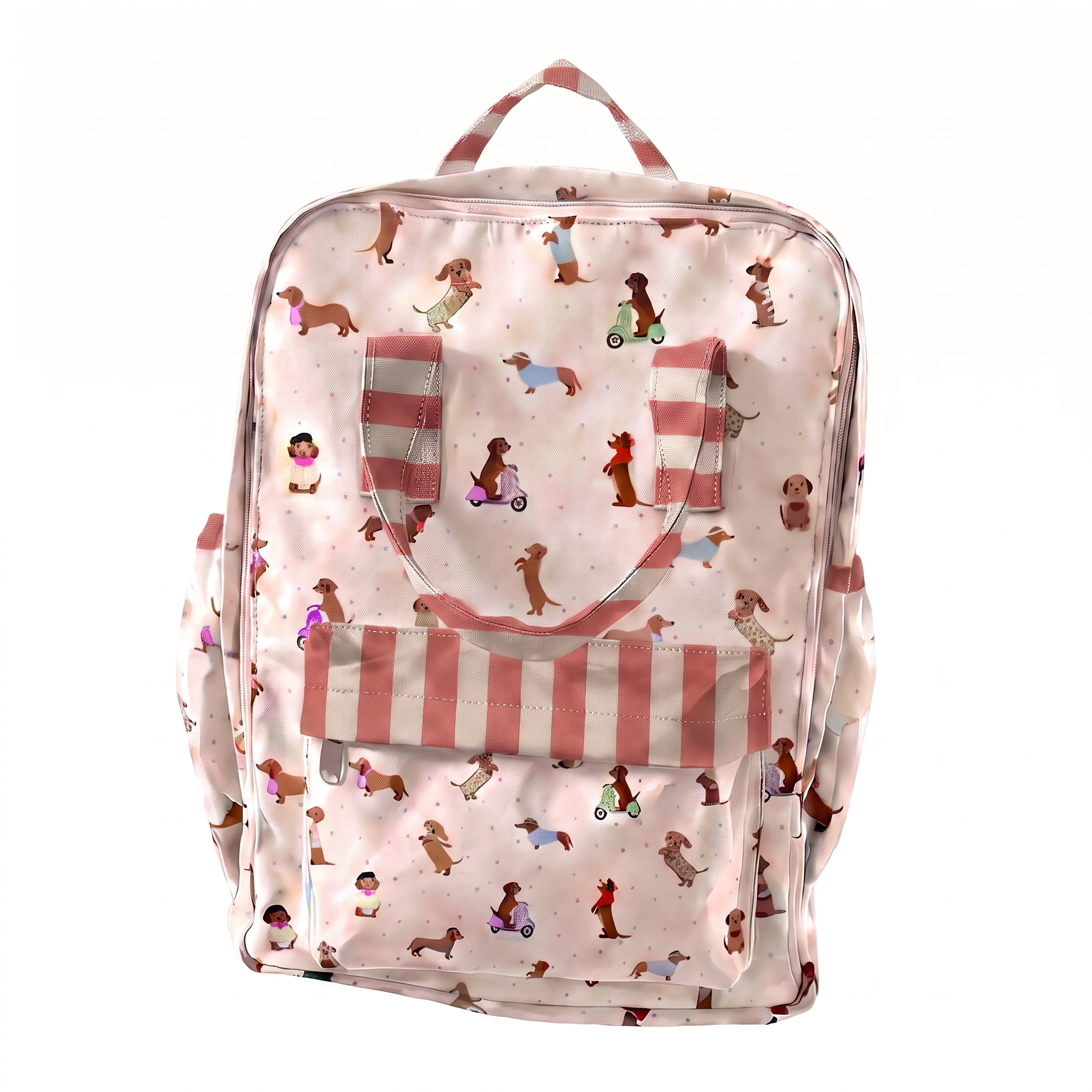 MOCHILA COOL PARA ESCUELA PERROS SALCHICHA UNISEX ROJO