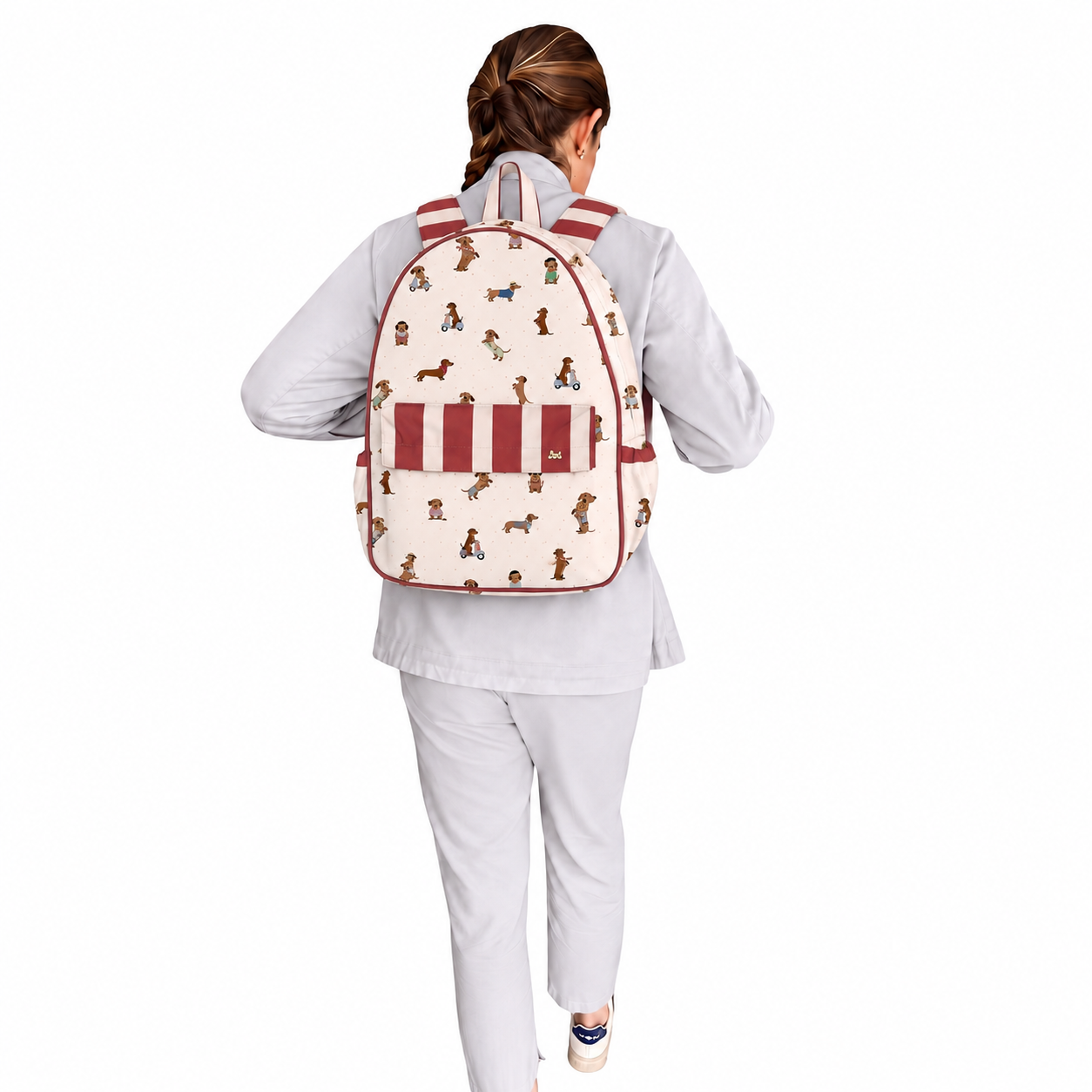 MOCHILA CLÁSICA PERROS SALCHICHA UNISEX ROJO