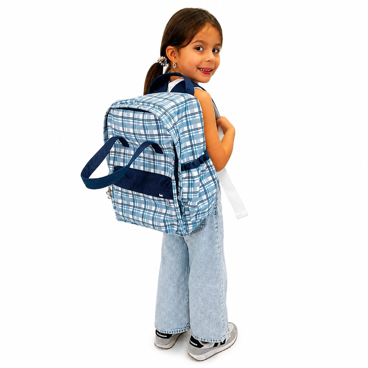 MOCHILA COOL PARA ESCUELA AJEDREZ AZUL