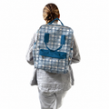MOCHILA COOL PARA ESCUELA AJEDREZ AZUL