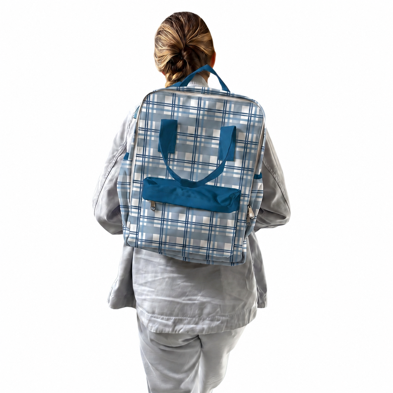 MOCHILA COOL PARA ESCUELA AJEDREZ AZUL