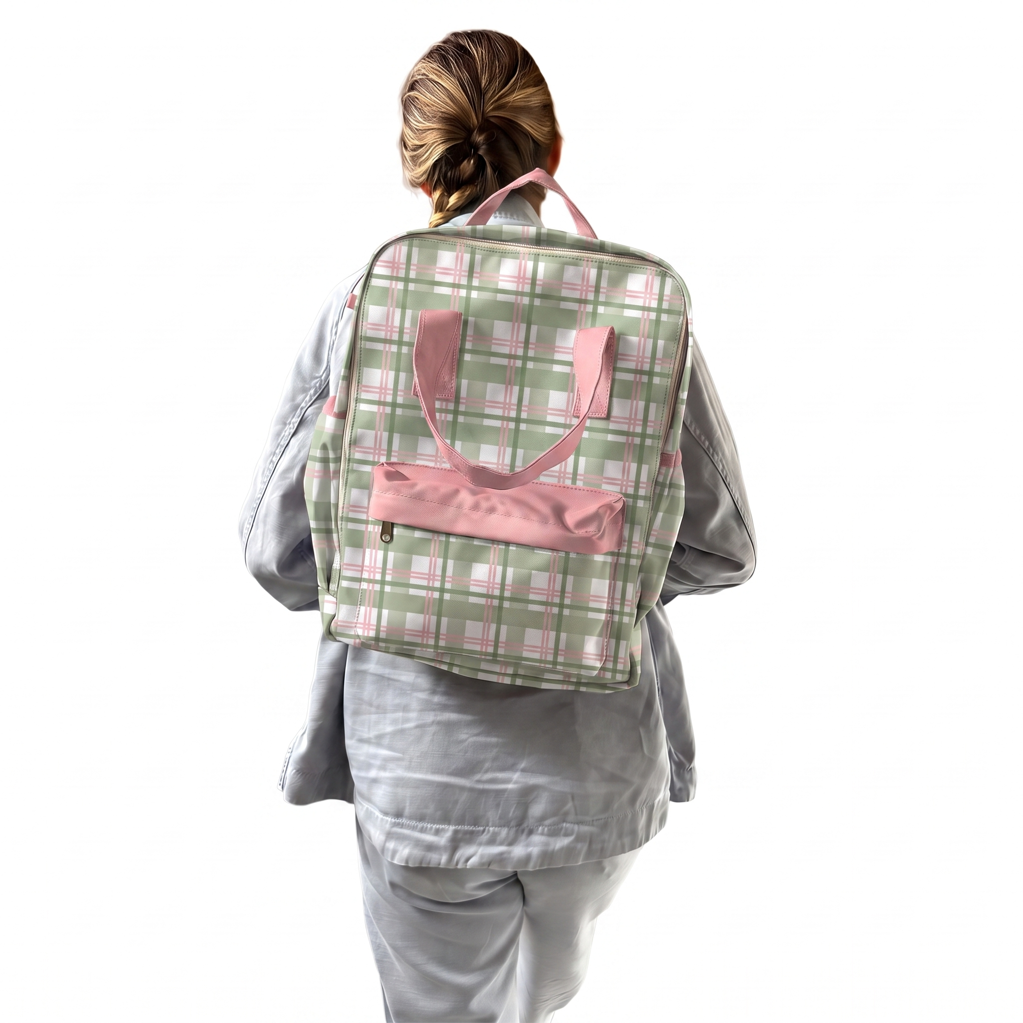 MOCHILA COOL PARA ESCUELA AJEDREZ VERDE