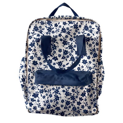 MOCHILA COOL PARA ESCUELA FLORES AZULES