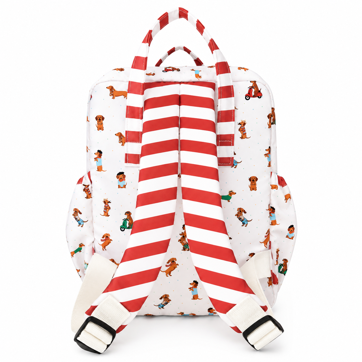 MOCHILA COOL PARA ESCUELA PERROS SALCHICHA UNISEX ROJO