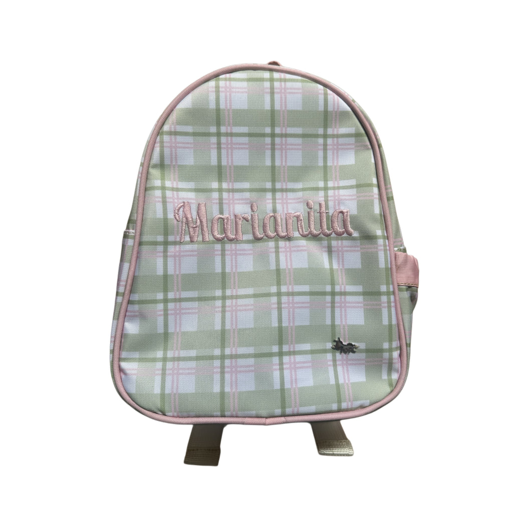 MOCHILA MINI BABY AJEDREZ VERDE