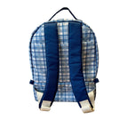 MOCHILA PAÑALERA IMPERMEABLE AJEDREZ AZUL