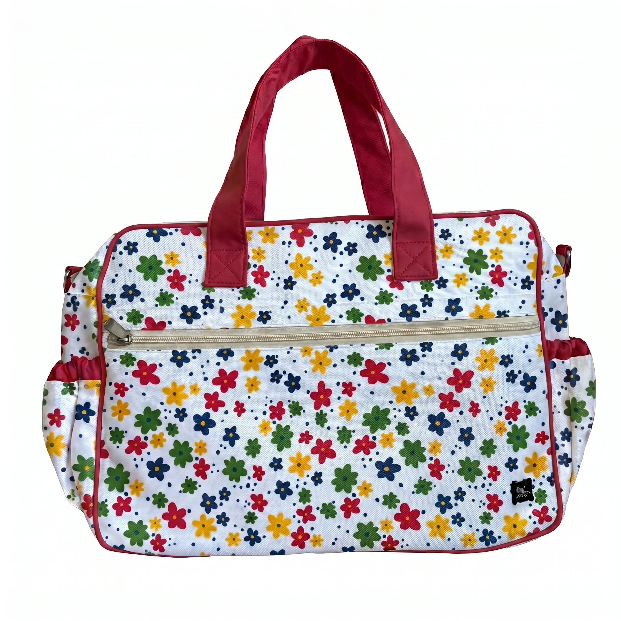 DIAPER BAG WITH CHANGING MAT FLOWERS PRINT