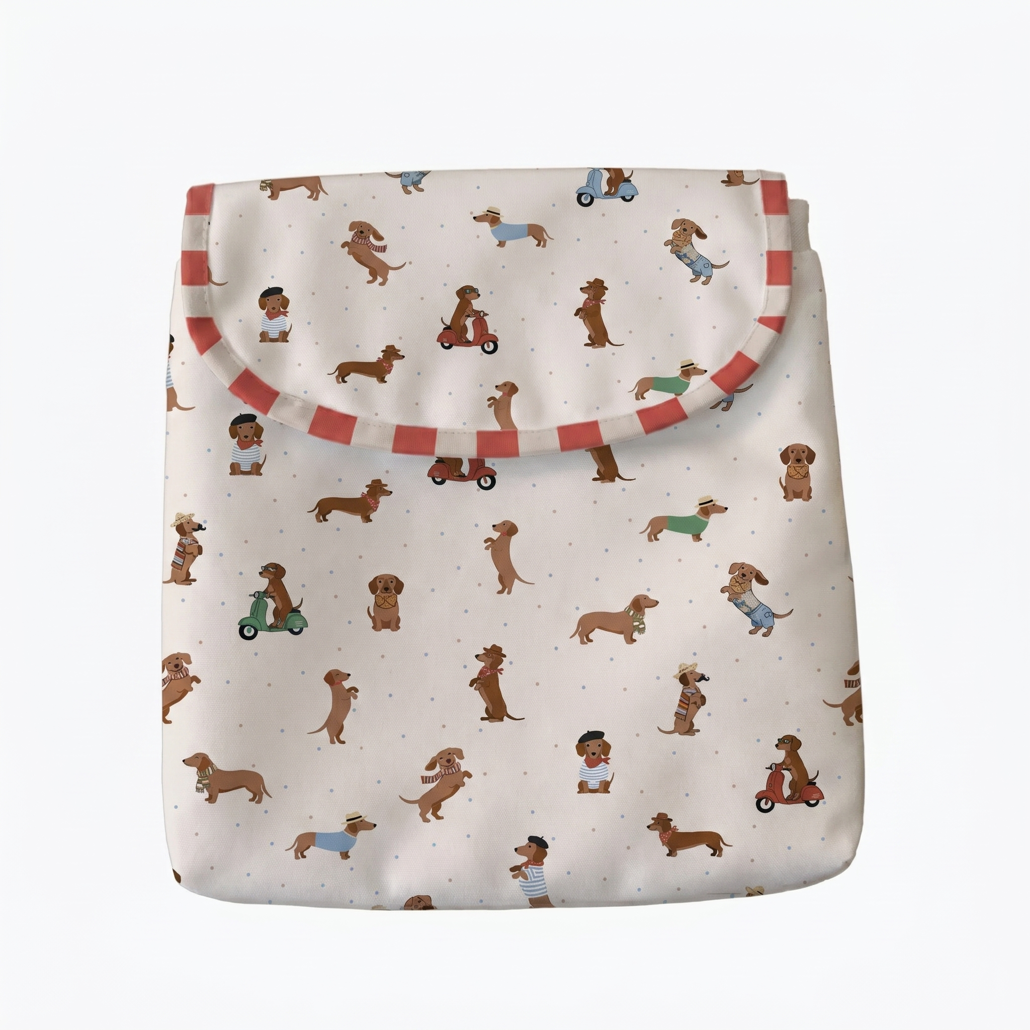 PORTA PAÑALES PERROS SALCHICHA UNISEX ROJO