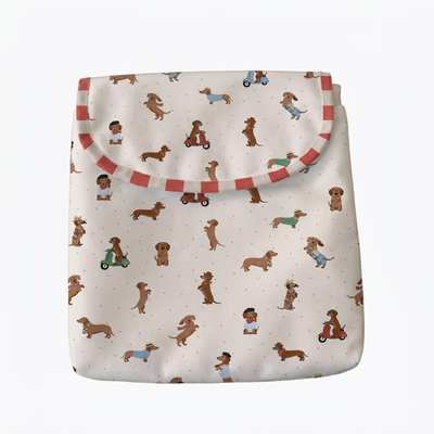 PORTA PAÑALES PERROS SALCHICHA UNISEX ROJO