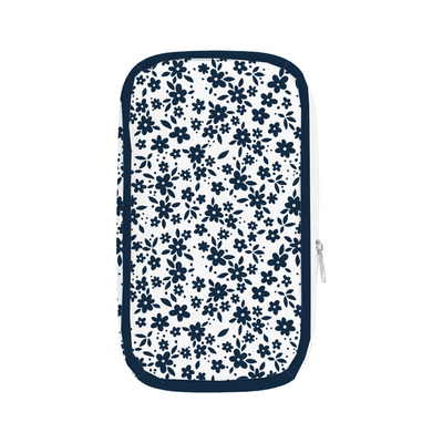 ESTUCHE ESCUELA FLORES AZULES