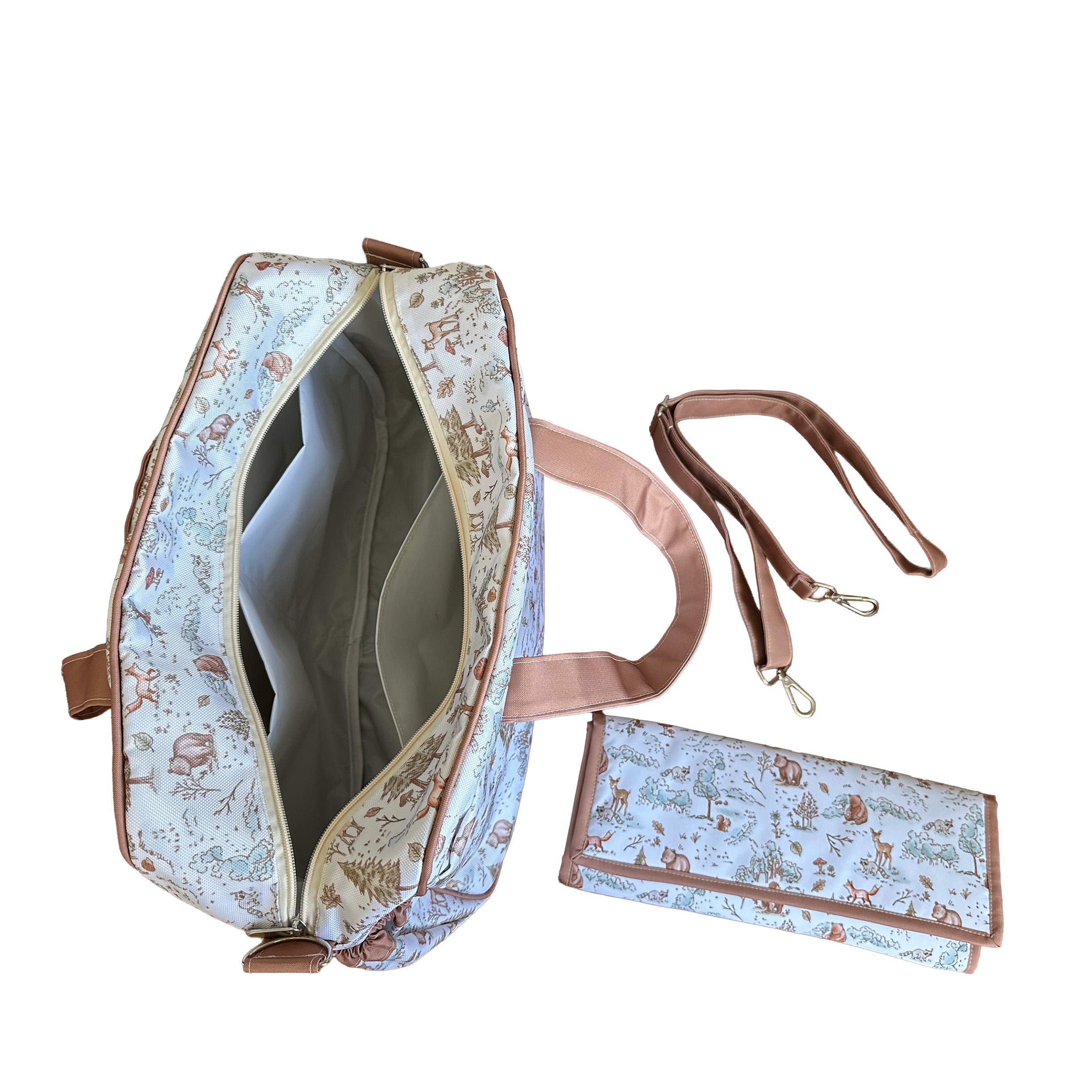 MALETA PAÑALERA CON CAMBIADOR BOSQUE