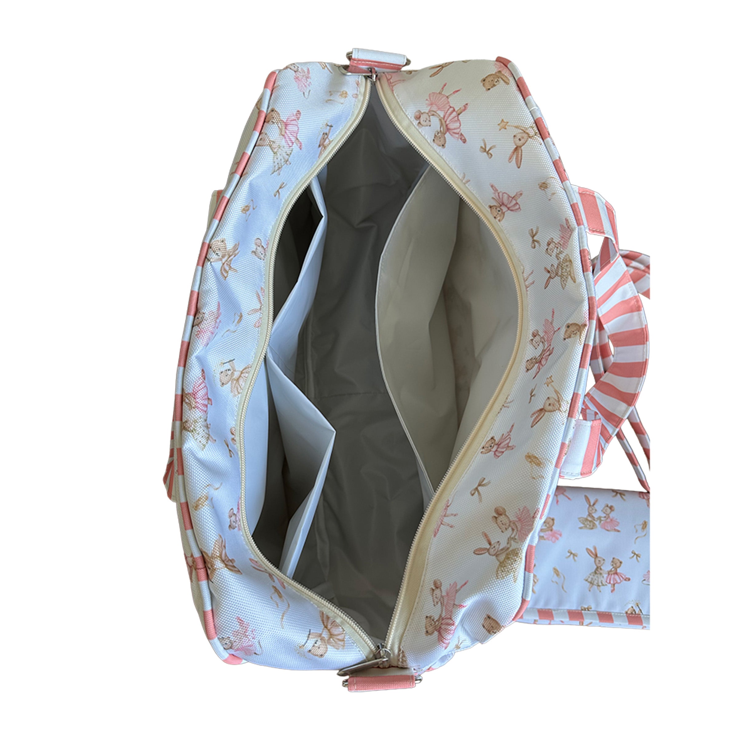 MALETA PAÑALERA CON CAMBIADOR BAILARINAS RATONAS ROSA