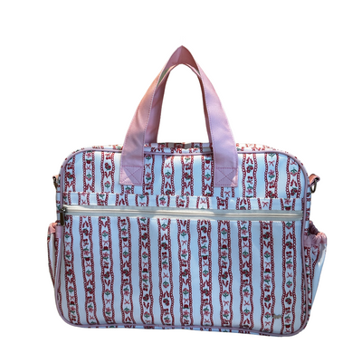 DIAPER BAG WITH CHANGING MAT FLOWERS PRINT