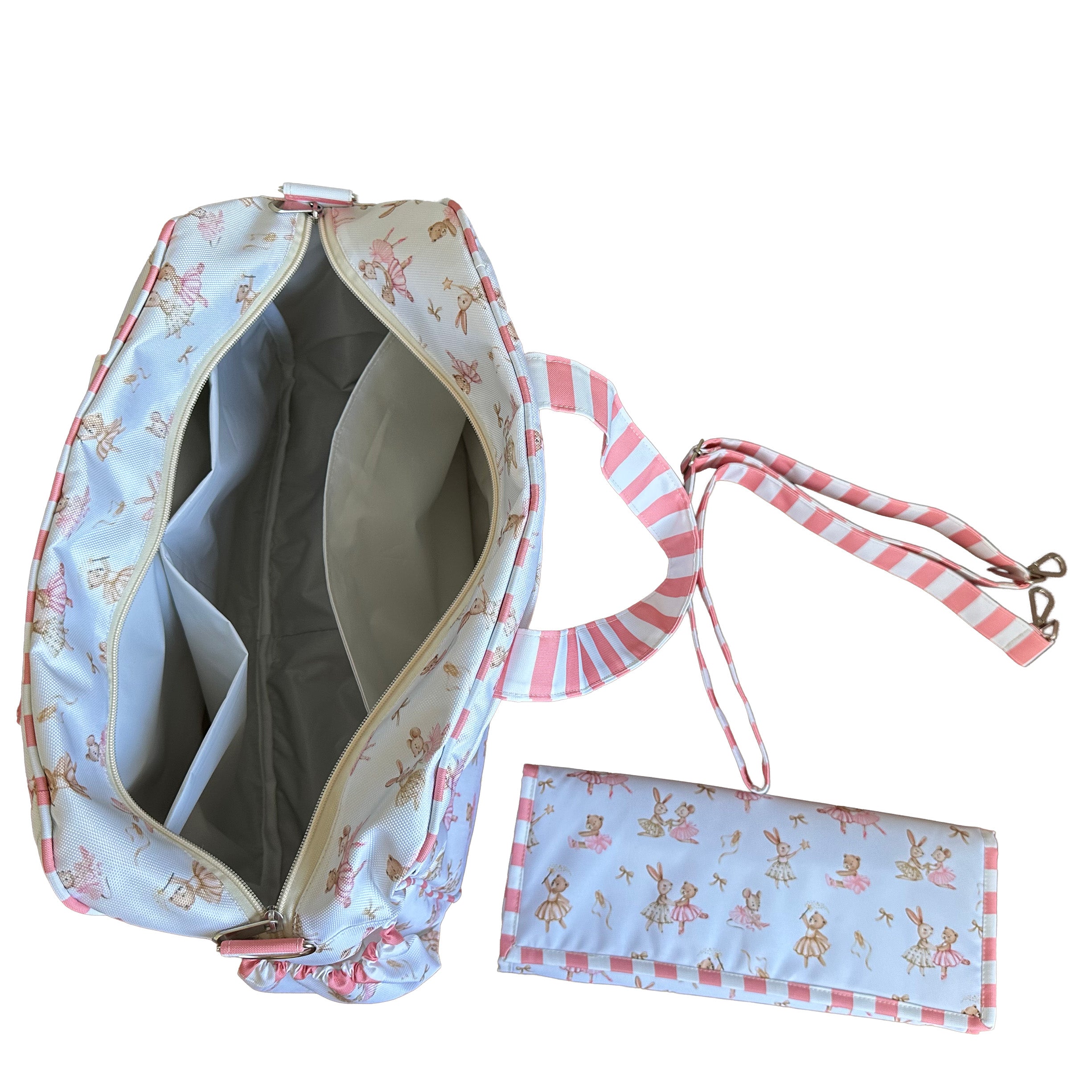 MALETA PAÑALERA CON CAMBIADOR BAILARINAS RATONAS ROSA